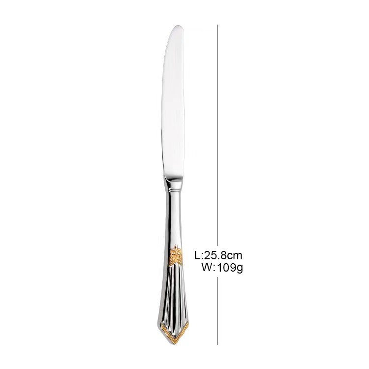 304 stainless steel knife, fork, spoon, hotel Western tableware, steak knife, fork, dessert spoon, fork, 4 piece  set - V.I.P Digital Presence