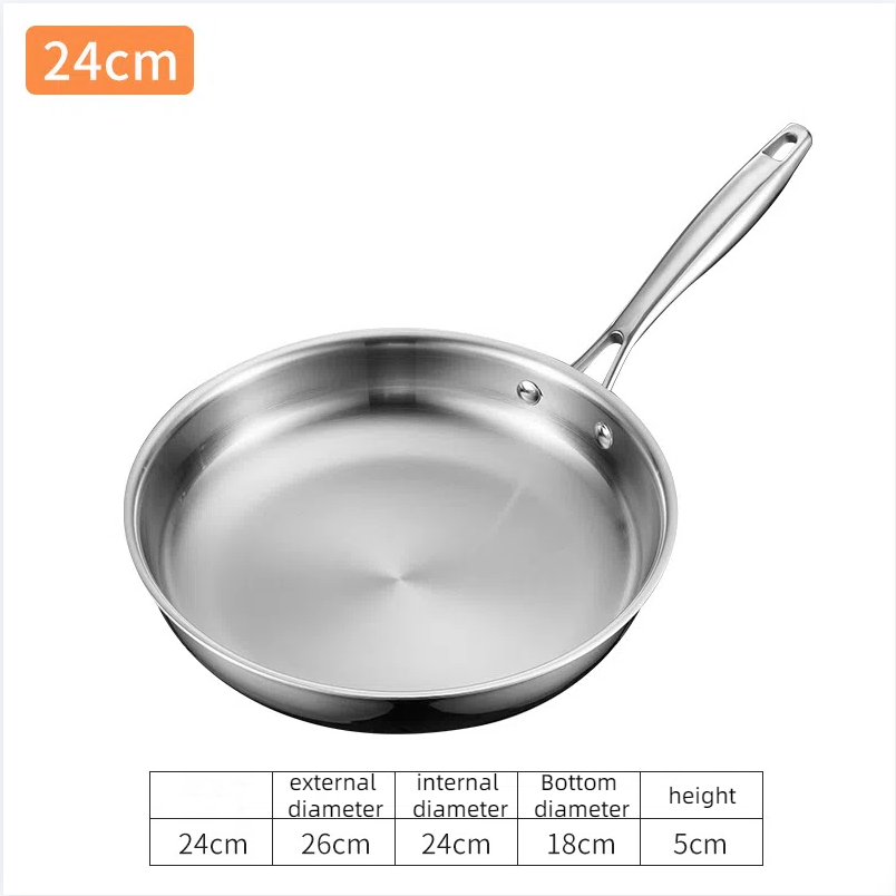 Stainless steel single handle sauce pot, double bottom milk pot, non stick pot, household sauce pot, high body, short height soup pot, smooth flat bottomed frying pan - V.I.P Digital Presence