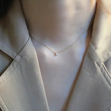 S925 pure silver plated with 14K gold mini heart necklace women's diamond studded peach heart extremely fine collarbone chain ﻿ - V.I.P Digital Presence
