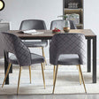 Gray Velvet Dining Chairs with Metal Legs and Hollow Back Upholstered Dining Chairs Set of 4 - V.I.P Digital Presence