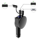 Vogek 3-in-1 Car Charger 60W Super Fast Charging for iPhone Xiaomi Huawei Samsung with Telescopic Charging Cables and Adapters - V.I.P Digital Presence