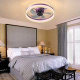 Ceiling Fans with Lights Dimmable LED Embedded installation of thin modern ceiling fans(Purple) - V.I.P Digital Presence