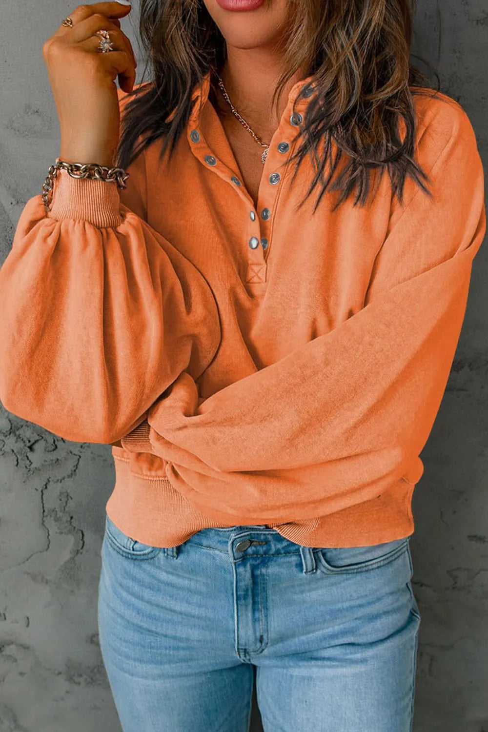 Half Snap Long Sleeve Sweatshirt - V.I.P Digital Presence
