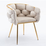 Luxury modern simple leisure velvet single sofa chair bedroom manicure table back chair beige - V.I.P Digital Presence