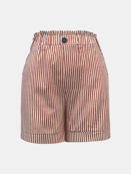High Waist Striped Shorts - V.I.P Digital Presence