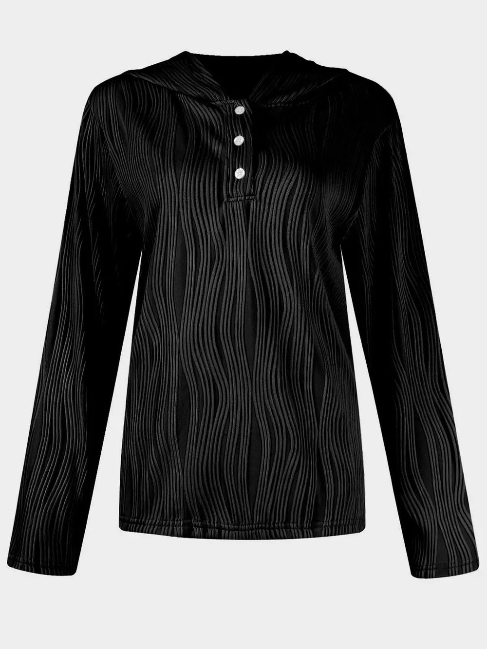 Textured Long Sleeve Hoodie - V.I.P Digital Presence