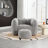 Soft Bean Bag Chair with High Resilient Foam(Chips)for living room and bedroom,Comfortable Square Lazy Sofa with Footstool - V.I.P Digital Presence