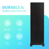 Storage Cabinet with Two Doors for Bathroom, Office, Adjustable Shelf, MDF Board, Black - V.I.P Digital Presence