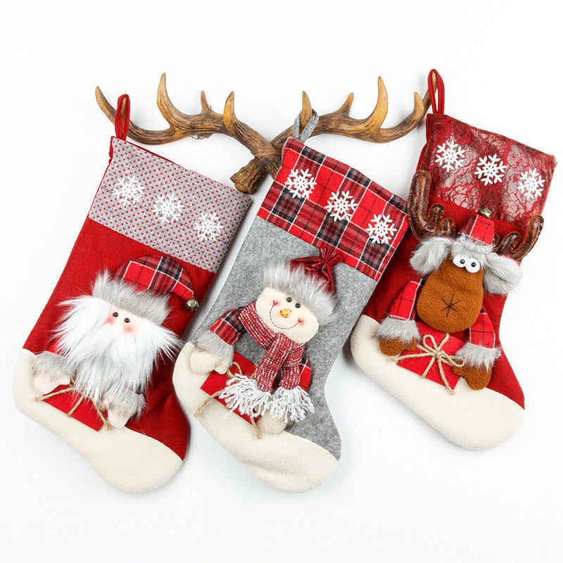 Christmas Socks Gift Bag Large 3D Christmas Socks Candy Bag Christmas Day Decoration Scene Decoration Gift Bag - V.I.P Digital Presence