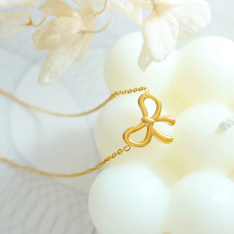 18K Gold-Plated Bow Necklace - V.I.P Digital Presence
