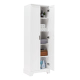 Storage Cabinet with Two Doors for Bathroom, Office, Adjustable Shelf, MDF Board, White - V.I.P Digital Presence