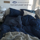 Solid Color Simple Four-Piece Set Flannel Quilt Cover INS Style Quilt Cover Dormitory Summer Washed Cotton Bedding Three-Piece Set