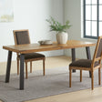 Della Acacia Wood Dining Table, Natural Stained with Rustic Metal, Brown, Grey - V.I.P Digital Presence