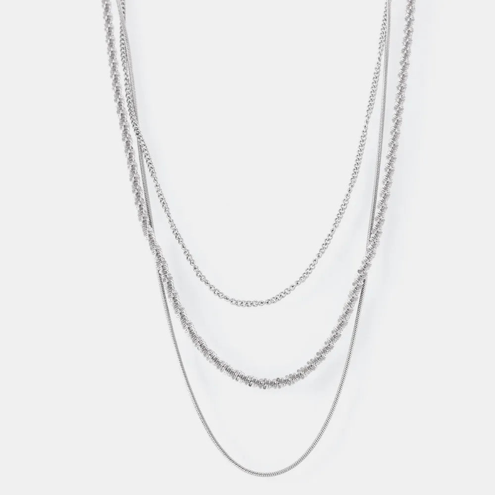 Fashionable Cuban titanium steel necklace hip-hop style multi-layer layered women's collarbone chain - V.I.P Digital Presence
