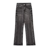 Washed Distressed Wide-Leg Jeans Men's European and American Punk INS Personalized Loose Hole Frayed Flare Pants - V.I.P Digital Presence