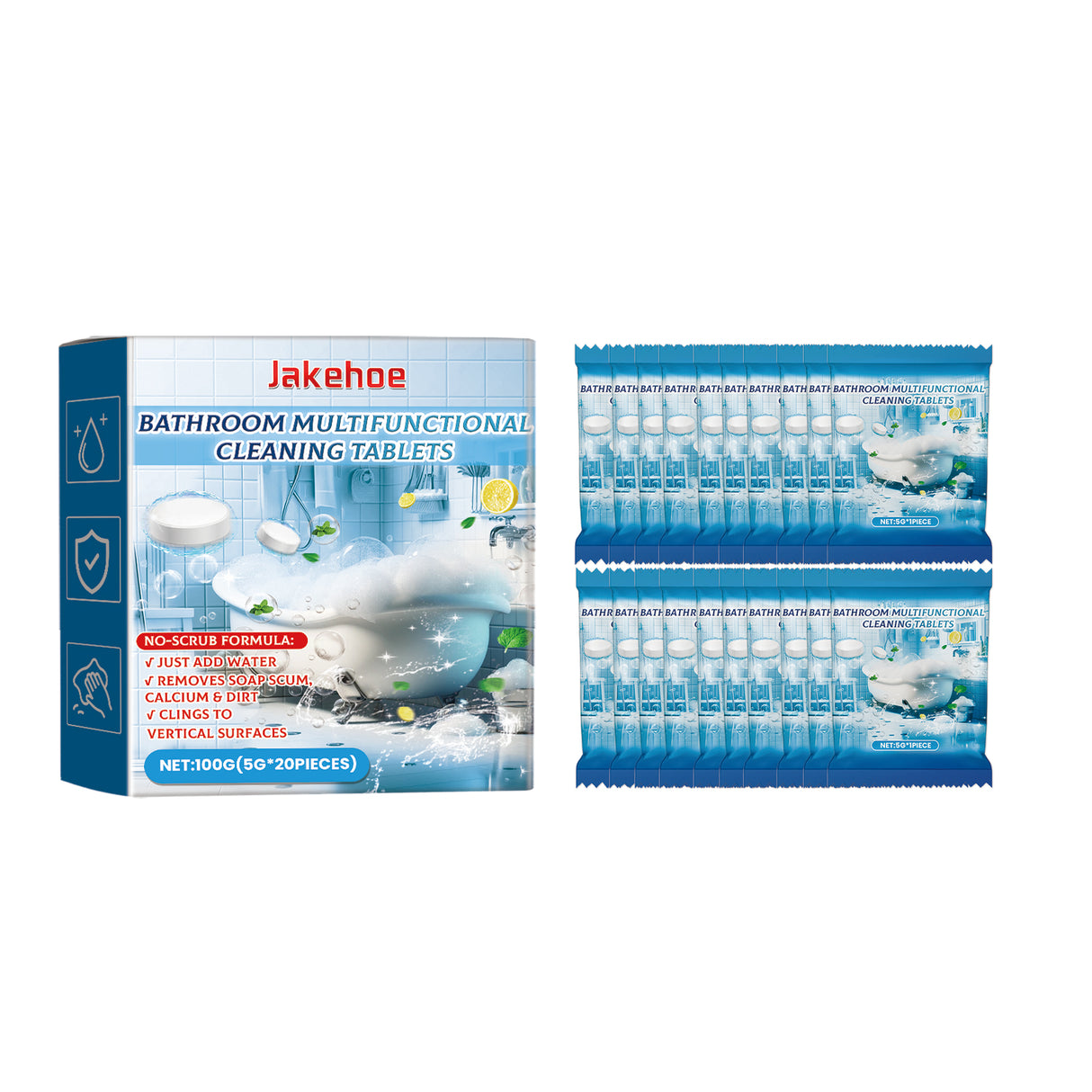 Bathroom Multifunctional Cleaning Tablets, Bathroom Decontamination Fragrance Bathtub Scale Household Cleaning Tablets - V.I.P Digital Presence