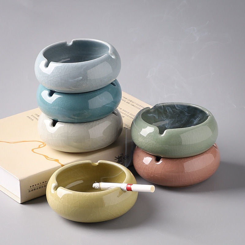 Ceramic ashtray home living room office personality creative retro anti-fly ash ashtray - V.I.P Digital Presence