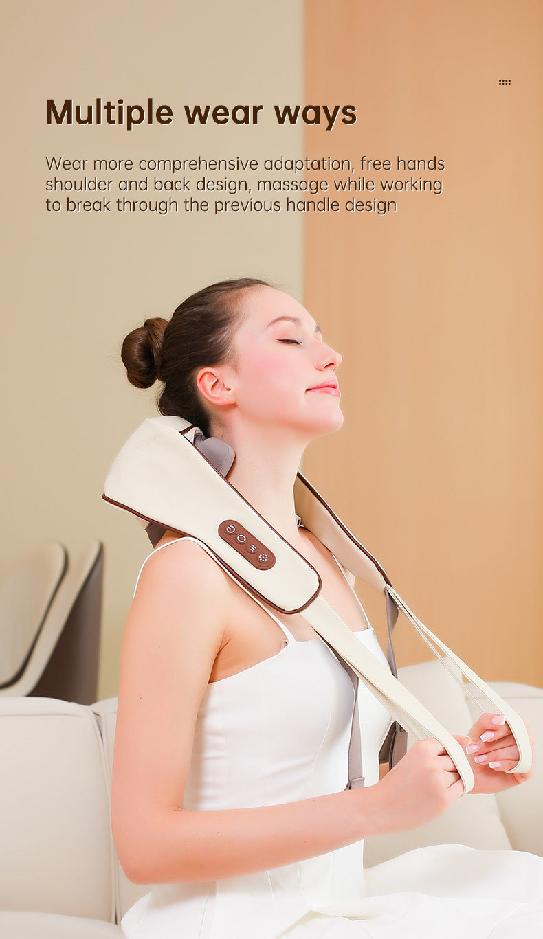 USB-C Rechargeable Kneading Massage Hot Compress Shiatsu Back Shoulder Neck Massager for Pain Relief - V.I.P Digital Presence