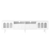 Two sets of ON-TRANS cream style TV stands and coffee tables, suitable for TVs under 80 inches, white - V.I.P Digital Presence