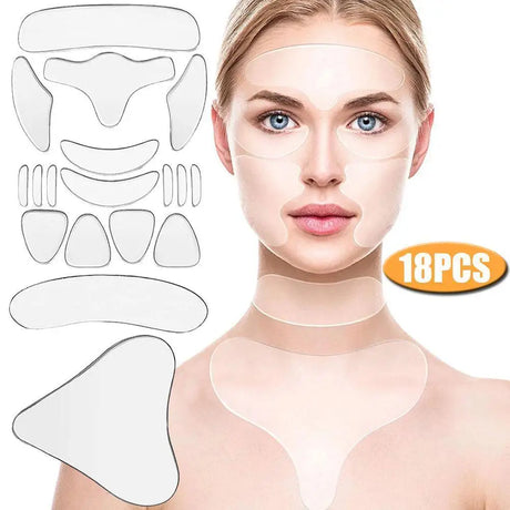 18Pcs Reusable Silicone Face Patch Set Anti Wrinkle Patches For Face Neck Forehead Eye Cheek Chest Pads Beauty Tools - V.I.P Digital Presence