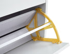 Shoe Cabinet , Shoe storage shelves, metal leg, White - V.I.P Digital Presence