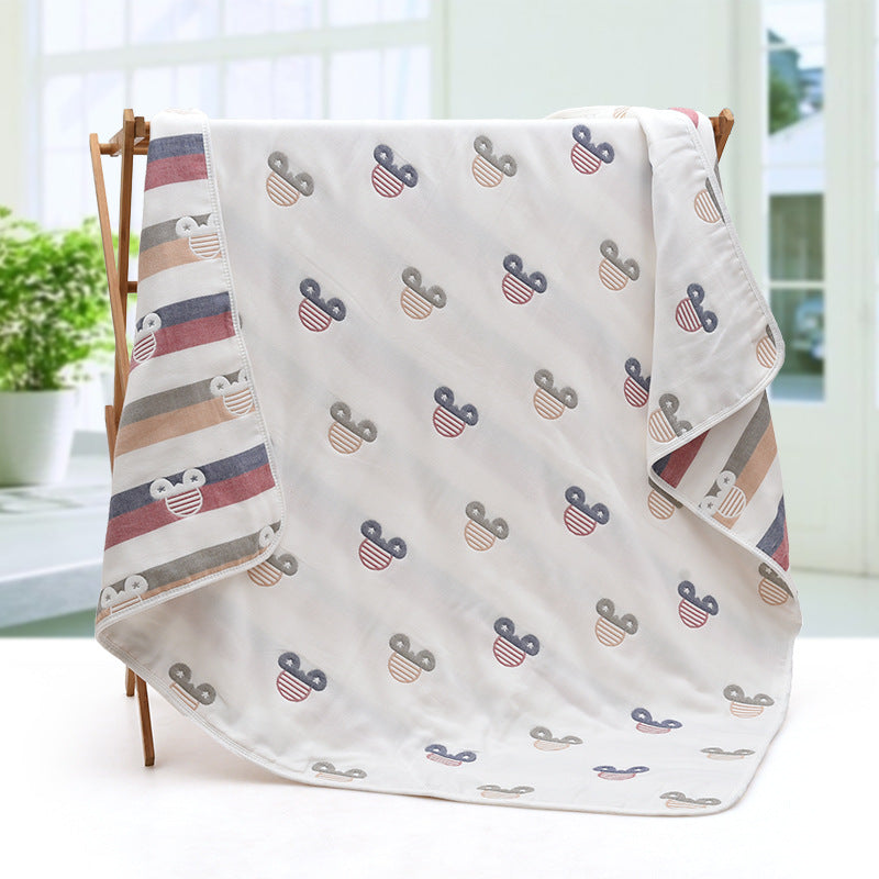 110*110cm Parent-child Baby Summer Bedding Sofa Quilt 100% Cotton Baby Blanket Child Quilt 6 Layers Muslin Swaddle for Newborns - V.I.P Digital Presence