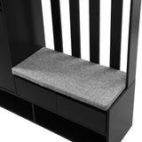 39.3'W70.8'H multifunctional corridor shoe cabinet with soft padded nail board and black hanger with entrance hook - V.I.P Digital Presence
