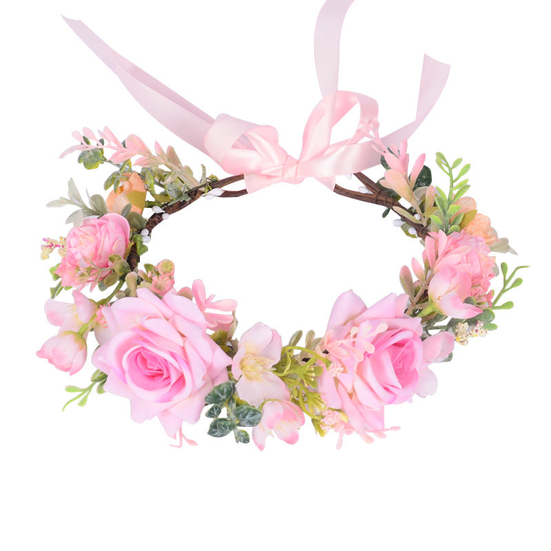 Simulated flower headdress tourist vacation princess flower fairy performance dance hair accessory female - V.I.P Digital Presence