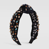 Exaggerated Fashion Hair Bands Female Corduroy Temperament Sweet Hair Ornaments Wide Side Knotted With Diamonds Headband - V.I.P Digital Presence