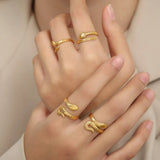 Titanium Steel Snake Shape Bypass Ring - V.I.P Digital Presence