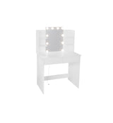 Makeup Vanity Desk With LED Lighted Mirror ,Dressing Table Set With 2 Large Drawers 10 LED Light ,White Color - V.I.P Digital Presence