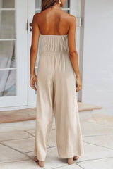 Tied Cutout Tube Wide Leg Jumpsuit - V.I.P Digital Presence