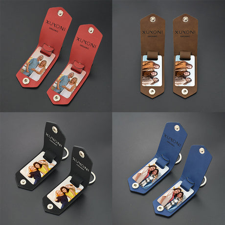 Blank heat transfer leather detachable keychain laser multifunctional DIY leather keychain leather overprint photo - V.I.P Digital Presence