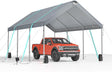 Sannwsg 10 * 20 ultra large portable carport garage, adjustable from 9.5 feet to 11 feet, with detachable roof and side walls - V.I.P Digital Presence