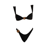 European and American metal buckle sexy swimsuit women's beach bikini hot spring swimsuit - V.I.P Digital Presence