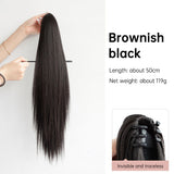 Grab clip ponytail wig female straight hair ponytail mini small grab clip ponytail long straight hair chemical fiber wig high ponytail - V.I.P Digital Presence