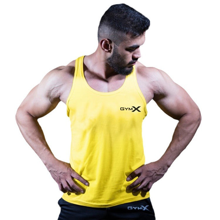 Men's fitness vest muscle exercise tight fitting T-shirt quick drying top fitness suit muscle training sleeveless - V.I.P Digital Presence