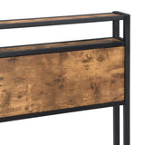 Queen Size Metal Platform Bed Frame with Wooden Headboard and Footboard with USB LINER - V.I.P Digital Presence
