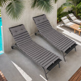 2PCS Set Outdoor Lounge Chair Cushion Replacement Patio Funiture Seat Cushion Chaise Lounge Cushion-GREY - V.I.P Digital Presence