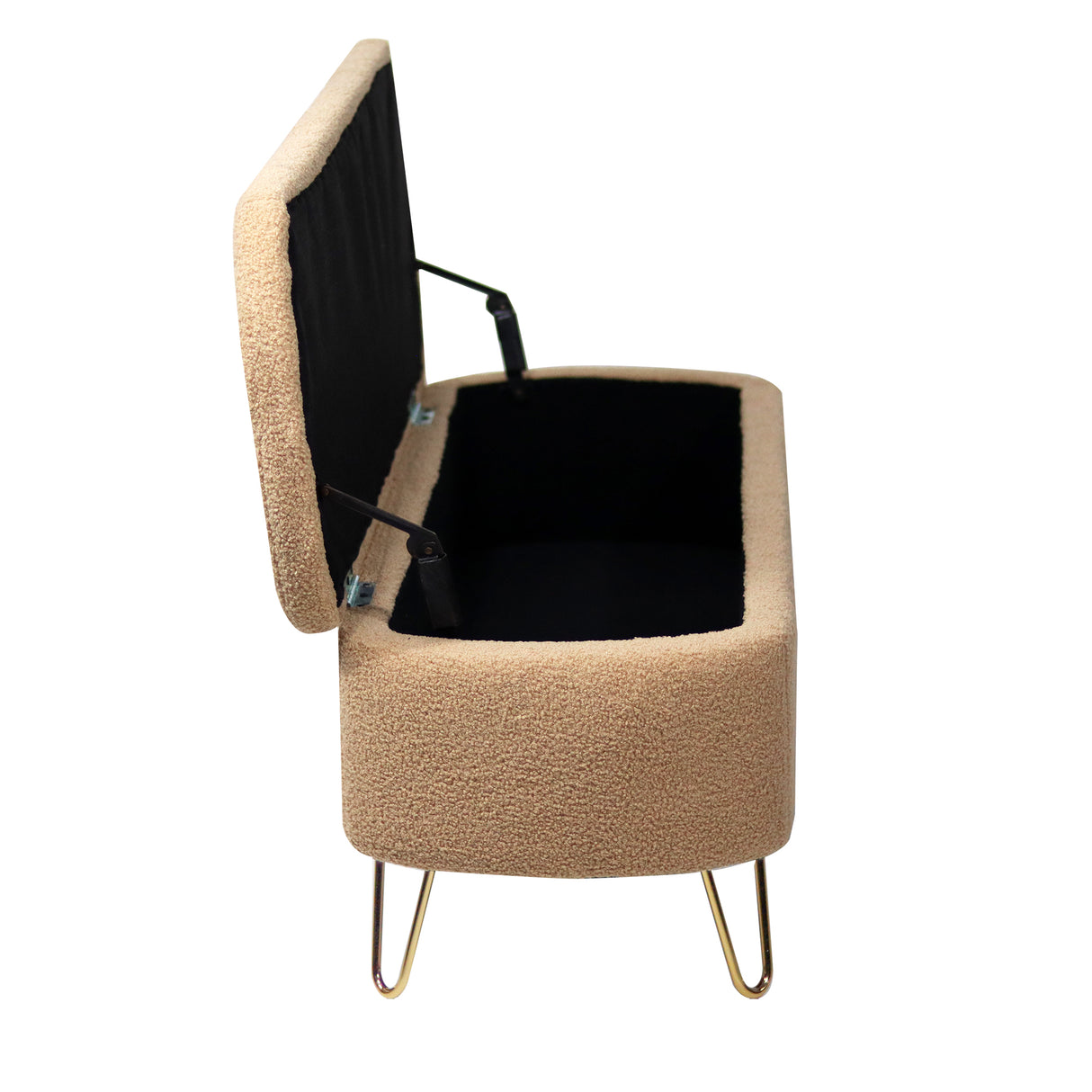 Camel Storage Ottoman Bench for End of Bed Gold Legs - V.I.P Digital Presence