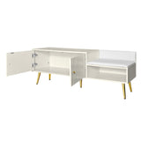 Modern Shoe Storage Bench with Hidden Storage and Upholstered Cushions for Bedside, Living Room and Entryway ((Antique White) - V.I.P Digital Presence