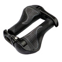 Juego de manillar de bicicleta de montaña, mango ergonómico de aleación de aluminio con forma de cuerno de oveja y cerradura de goma