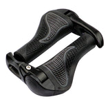 Juego de manillar de bicicleta de montaña, mango ergonómico de aleación de aluminio con forma de cuerno de oveja y cerradura de goma