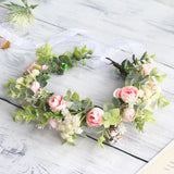 Forest style curled edge rose headband, simulated starry sky, eucalyptus wreath, bride's wedding dress, photography, headwear - V.I.P Digital Presence