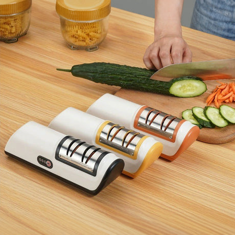 Multifunctional Electric Knife Sharpener. Automatic, professional, small - sized for kitchen use. Quick - sharpening with non - - V.I.P Digital Presence