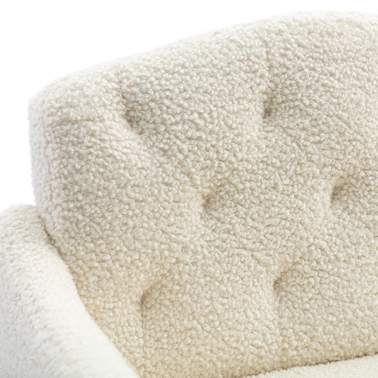 COOLMORE modern style armchair, plush decorative fabric armchair with golden metal legs (white teddy bear) - V.I.P Digital Presence