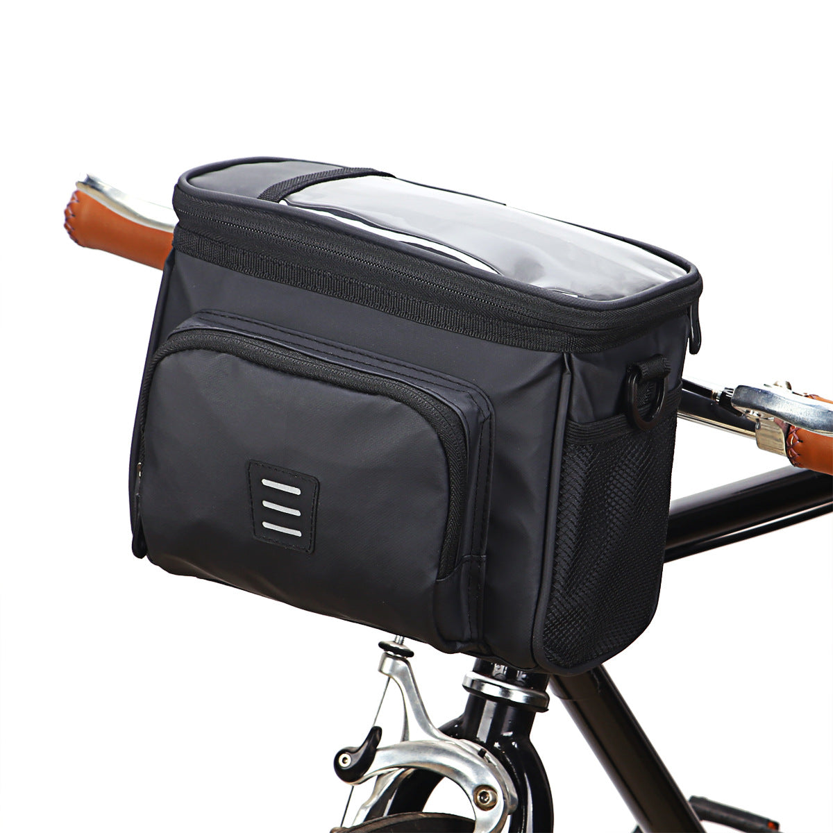 Bolsa plegable para la cabeza de la bicicleta, ideal para llevarla en el manillar delantero de la bicicleta de montaña o en el vehículo eléctrico. 