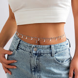 Stacked chain tassel star moon rhinestone waist chain sexy butterfly women's imitation pearl body chain - V.I.P Digital Presence