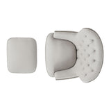Modern light grey fabric club chair and Ottoman set, stylish cushioned armchair, paired with Ottoman style - V.I.P Digital Presence