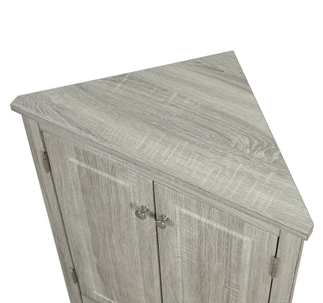 Oak Triangle Bathroom Storage Cabinet with Adjustable Shelves, Freestanding Floor Cabinet for Home Kitchen - V.I.P Digital Presence